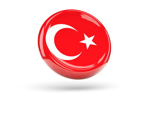 Блестящая круглая иконка. Скачать флаг. Турция