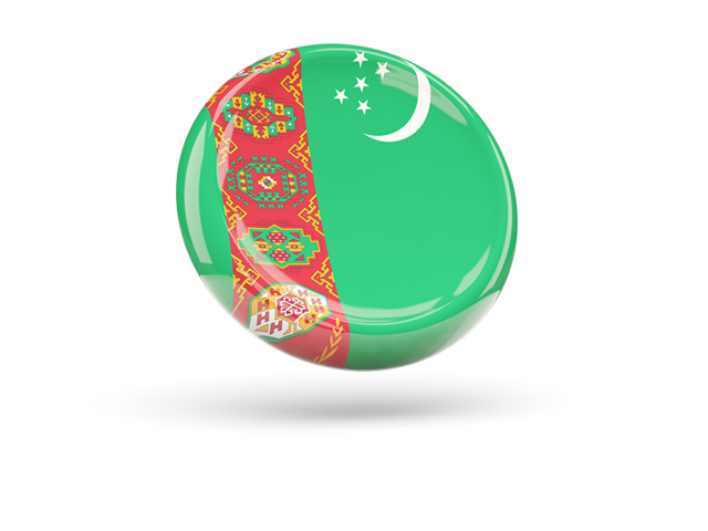 Shiny round icon. Download flag icon of Turkmenistan at PNG format