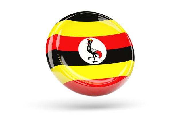 Shiny round icon. Download flag icon of Uganda at PNG format