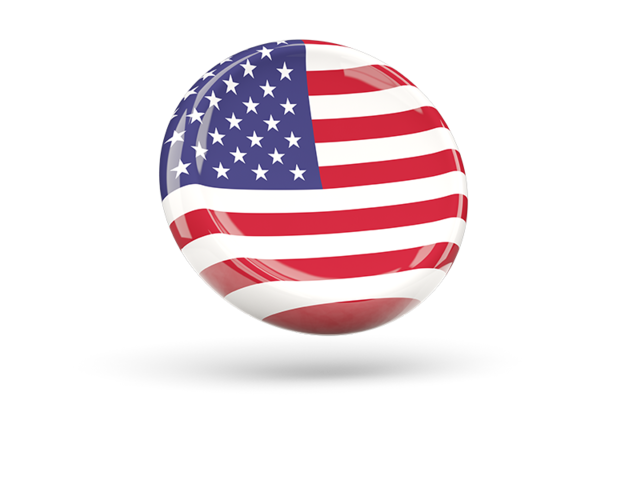 Shiny round icon. Download flag icon of United States of America at PNG format