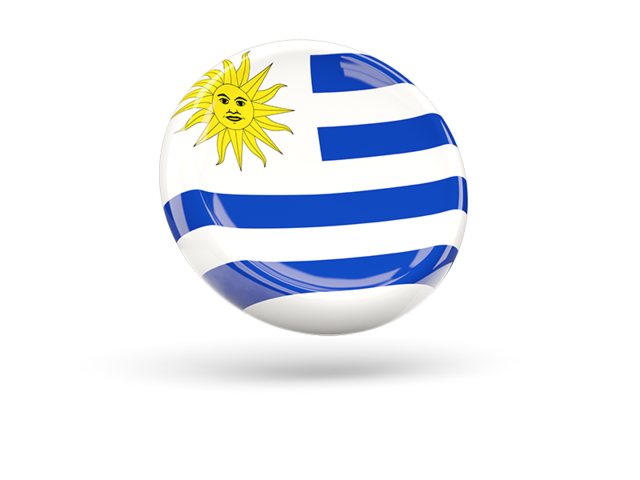 Блестящая круглая иконка. Скачать флаг. Уругвай