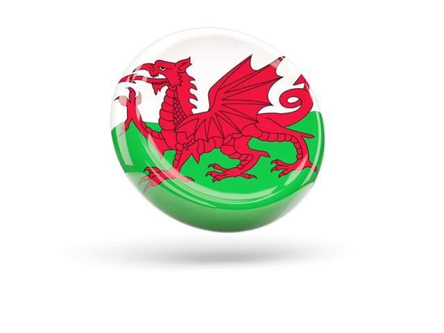 Shiny round icon. Download flag icon of Wales at PNG format