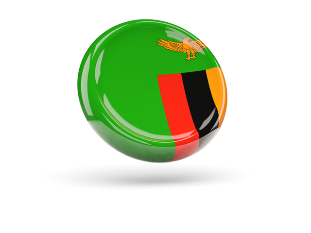 Блестящая круглая иконка. Скачать флаг. Замбия