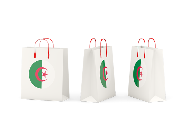 Бумажный пакет с флагом. Скачать флаг. Алжир