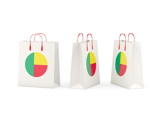 Shopping bags. Download flag icon of Benin at PNG format