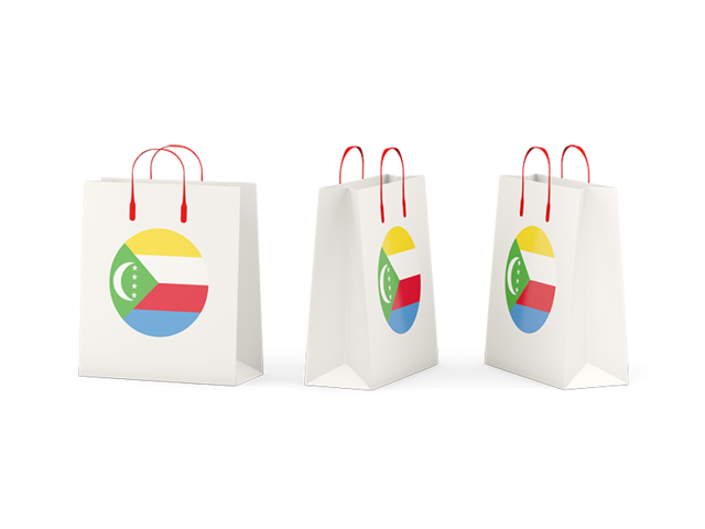 Shopping bags. Download flag icon of Comoros at PNG format