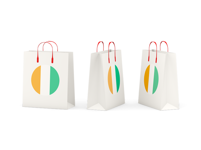 Shopping bags. Download flag icon of Cote d'Ivoire at PNG format