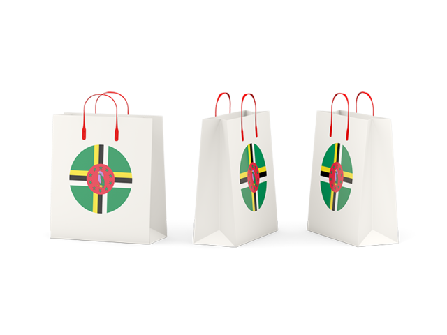 Shopping bags. Download flag icon of Dominica at PNG format