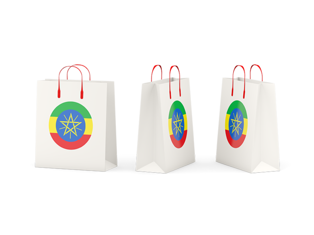 Shopping bags. Download flag icon of Ethiopia at PNG format