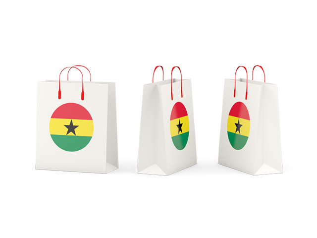 Бумажный пакет с флагом. Скачать флаг. Гана