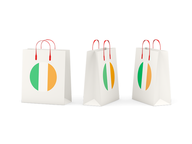Shopping bags. Download flag icon of Ireland at PNG format