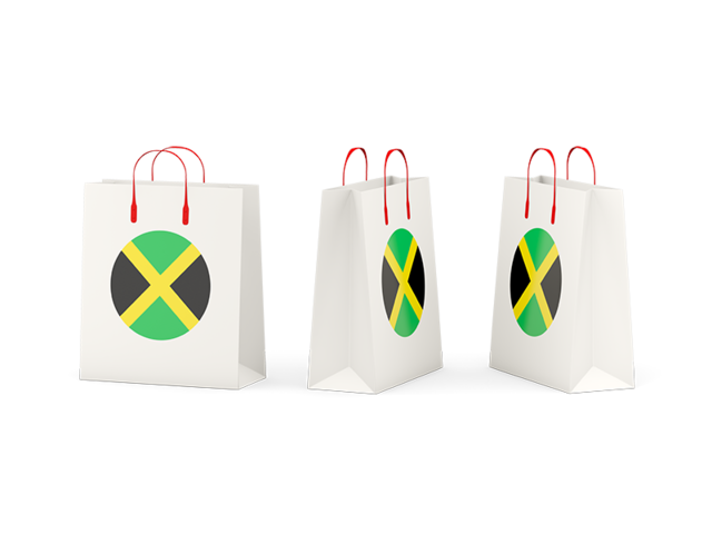 Бумажный пакет с флагом. Скачать флаг. Ямайка