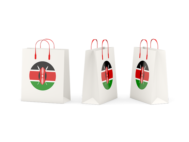 Бумажный пакет с флагом. Скачать флаг. Кения