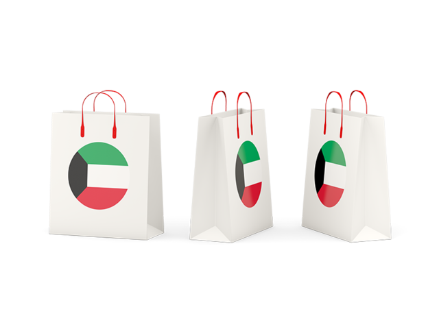 Shopping bags. Download flag icon of Kuwait at PNG format
