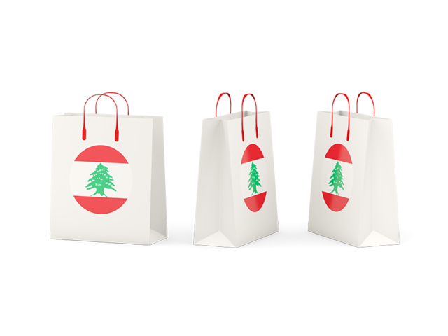 Shopping bags. Download flag icon of Lebanon at PNG format