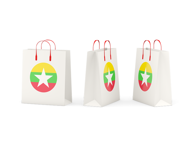 Shopping bags. Download flag icon of Myanmar at PNG format