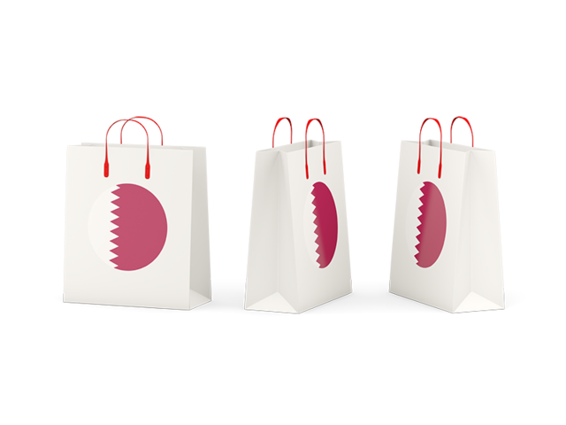 Shopping bags. Download flag icon of Qatar at PNG format