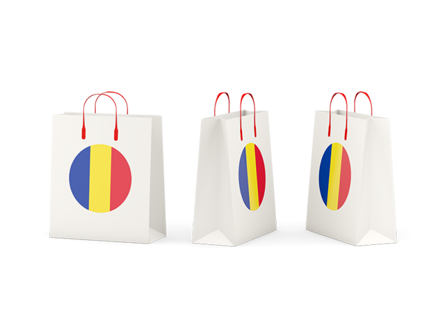 Shopping bags. Download flag icon of Romania at PNG format