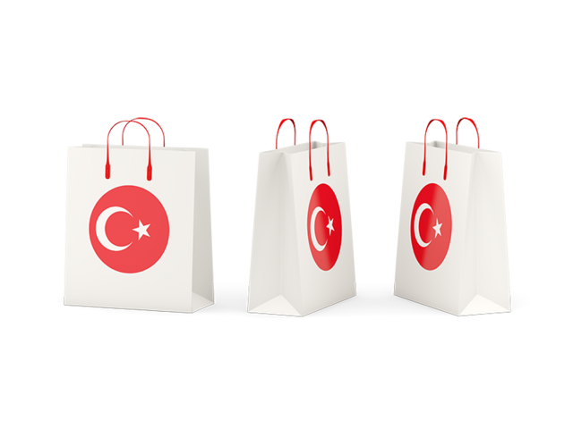 Бумажный пакет с флагом. Скачать флаг. Турция