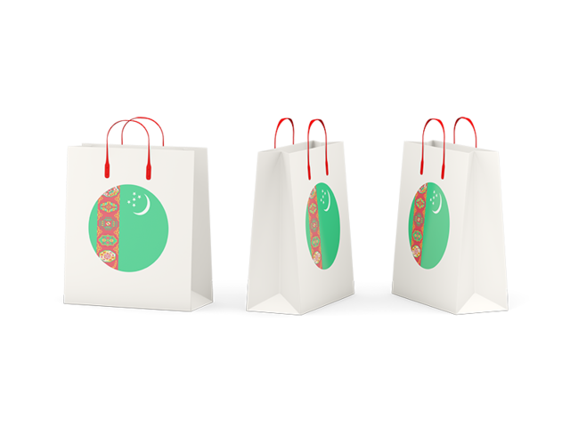 Shopping bags. Download flag icon of Turkmenistan at PNG format