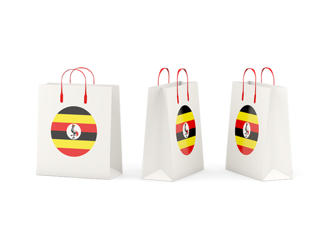 Shopping bags. Download flag icon of Uganda at PNG format