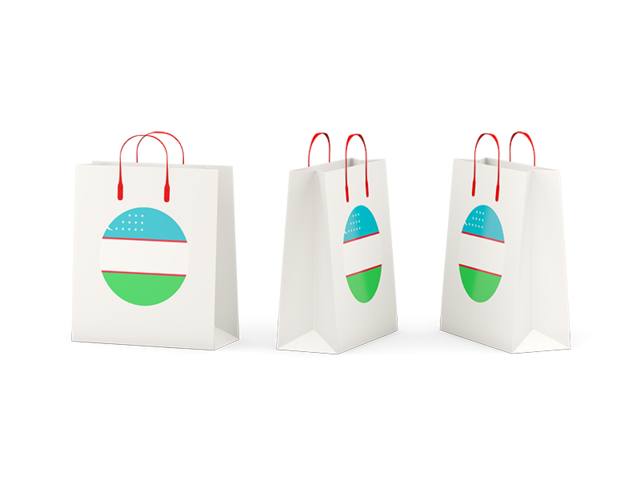 Shopping bags. Download flag icon of Uzbekistan at PNG format