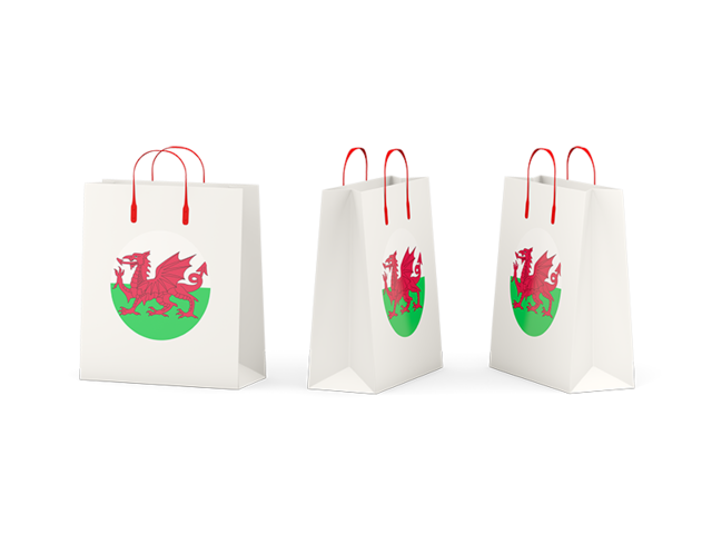 Shopping bags. Download flag icon of Wales at PNG format