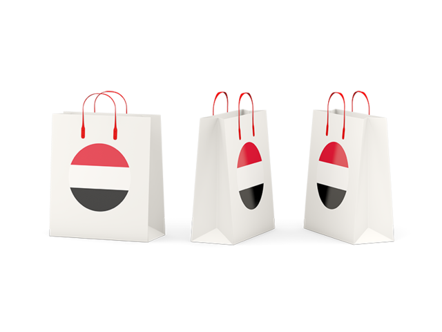 Shopping bags. Download flag icon of Yemen at PNG format