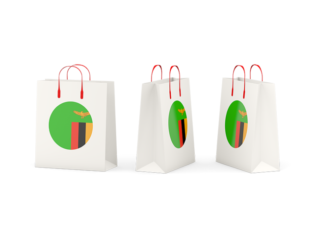 Shopping bags. Download flag icon of Zambia at PNG format
