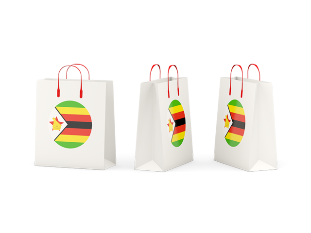 Shopping bags. Download flag icon of Zimbabwe at PNG format