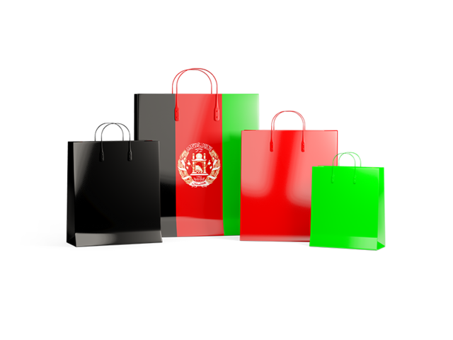 Shopping bags with flag. Download flag icon of Afghanistan at PNG format