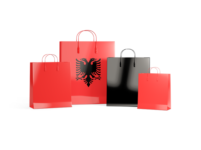 Shopping bags with flag. Download flag icon of Albania at PNG format