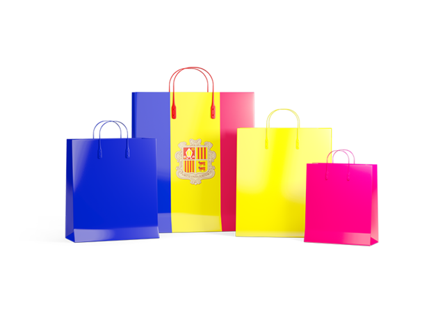 Shopping bags with flag. Download flag icon of Andorra at PNG format