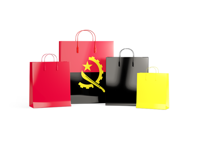 Shopping bags with flag. Download flag icon of Angola at PNG format