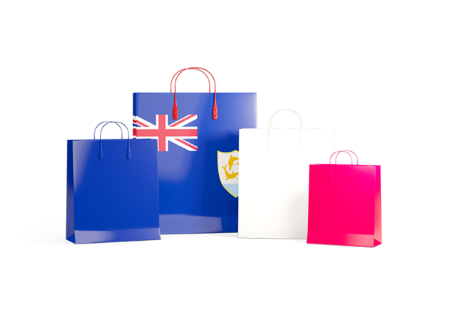 Shopping bags with flag. Download flag icon of Anguilla at PNG format