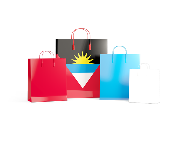 Shopping bags with flag. Download flag icon of Antigua and Barbuda at PNG format