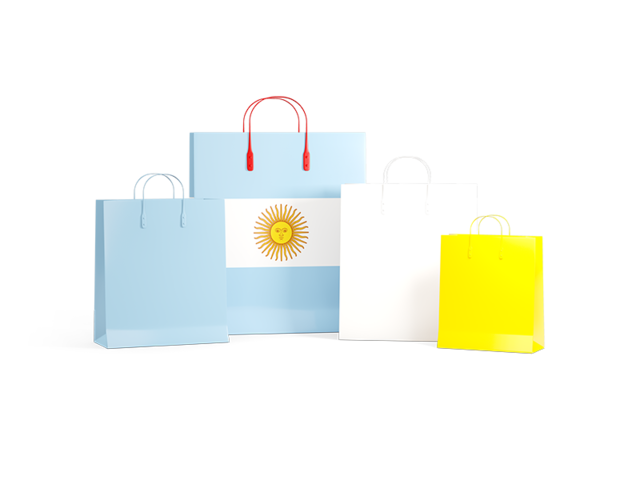 Shopping bags with flag. Download flag icon of Argentina at PNG format