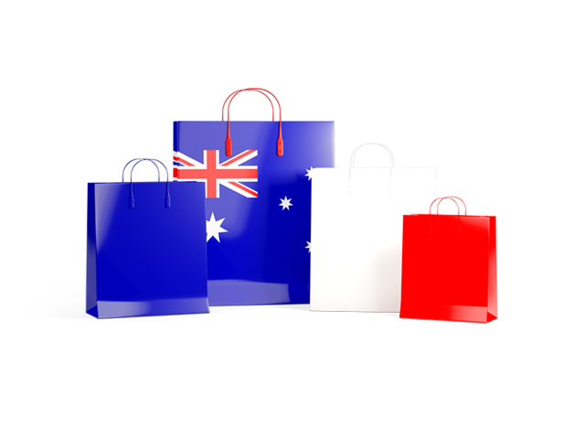Shopping bags with flag. Download flag icon of Australia at PNG format