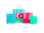 Azerbaijan. Shopping bags with flag. Download icon.