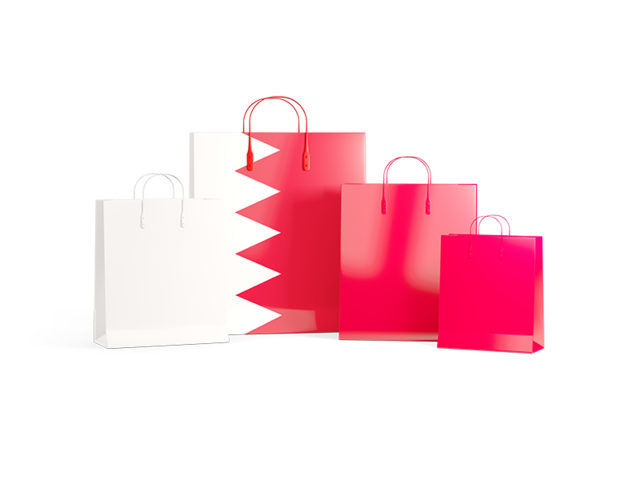Shopping bags with flag. Download flag icon of Bahrain at PNG format