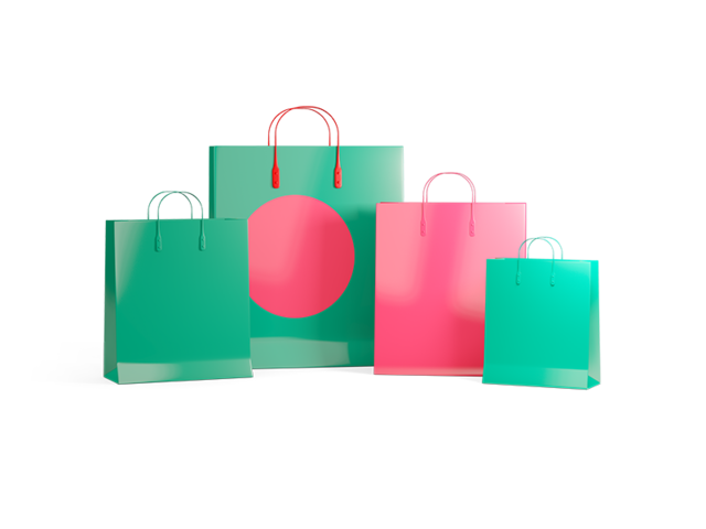 Shopping bags with flag. Download flag icon of Bangladesh at PNG format