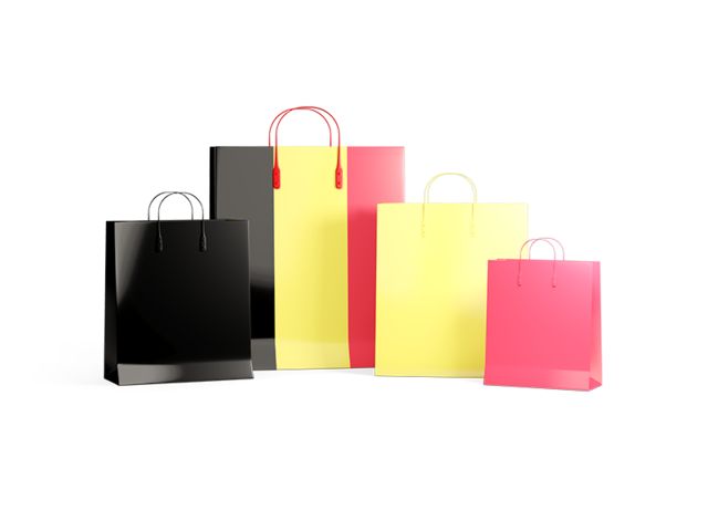 Shopping bags with flag. Download flag icon of Belgium at PNG format