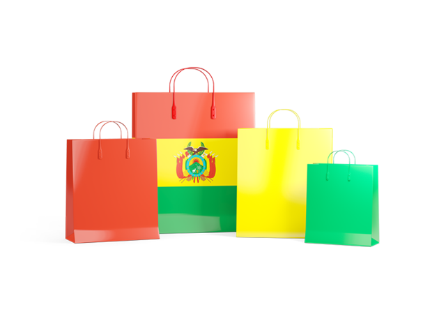 Shopping bags with flag. Download flag icon of Bolivia at PNG format