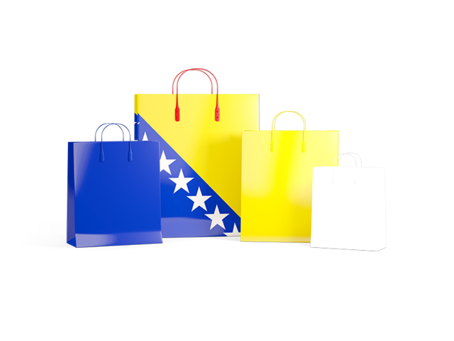 Shopping bags with flag. Download flag icon of Bosnia and Herzegovina at PNG format