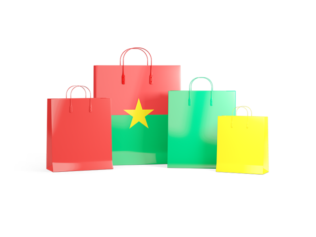 Shopping bags with flag. Download flag icon of Burkina Faso at PNG format