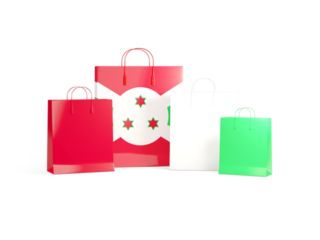 Shopping bags with flag. Download flag icon of Burundi at PNG format