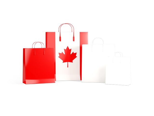 Shopping bags with flag. Download flag icon of Canada at PNG format