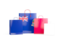 Cayman Islands. Shopping bags with flag. Download icon.