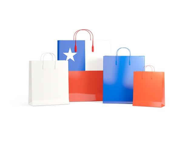 Shopping bags with flag. Download flag icon of Chile at PNG format