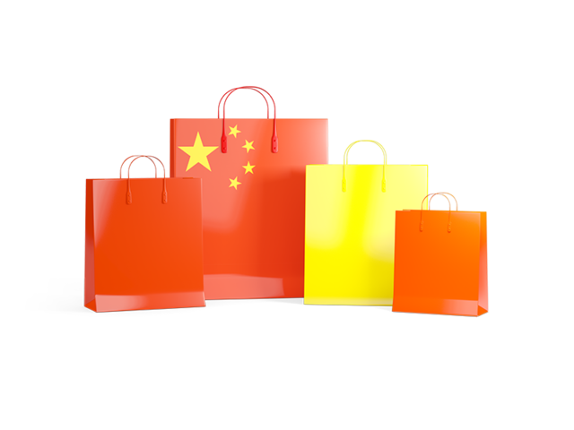 Shopping bags with flag. Download flag icon of China at PNG format